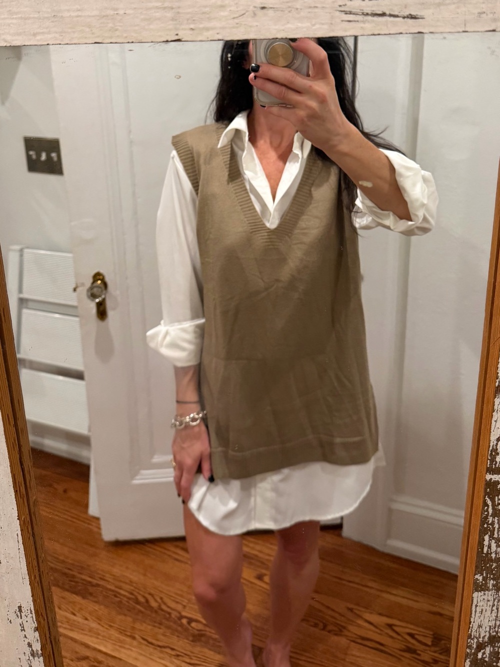 Classic White Button-Up Shirt Dress